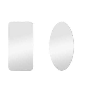 Imagem de Espelho Adesivo Plástico Decorativo Flexível Adesivo Espelhado Retangular Ou Oval 30x60(aleatória)