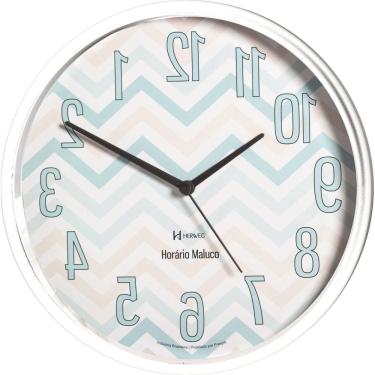 Imagem de Relógio Parede 26cm Anti-horário Branco Barber Herweg 660059