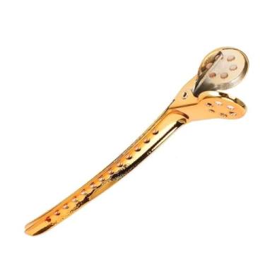 Imagem de Yinhing Clipe Bico de Pato, 12 Peças de Pino de Penteado de Aço para Divisão e Estilo de Cabelo, Com Molas de Alta Pressão, para Salão de Cabeleireiro e Barbearia (GOLD)