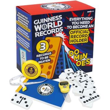 Imagem de Guinness World Records 2026 Dominoes Record Breaker Kit - World Record Holder Kit - Dominoes Set for Kids - Travel Board Game - Achievement Breaking Games - Guinness Book Records - Stocking Fillers