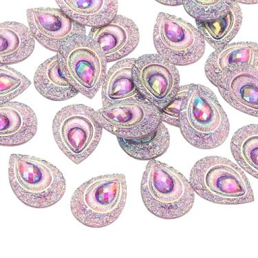 Imagem de PATIKIL Strass olho de cavalo, 18 x 25 mm, 60 peças, gota de lágrima, costurar em strass, olho de pavão, pedras de resina de água para decoração faça você mesmo, artesanato, roupas, bolsas, vestido