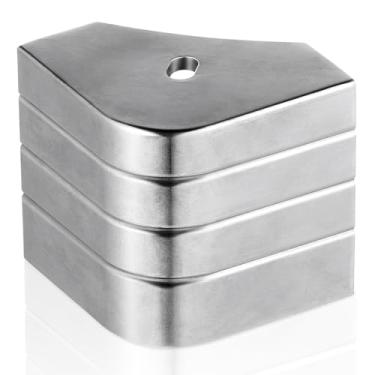 Imagem de MorningRo 1 peça de fundição de tampa de canto de alumínio para barco pontão adequada para 90 cantos arredondados, não 90 ângulos retos. Altura: 8,5 cm a 9,5 cm Parte superior: 8,5 cm a 9,5 cm