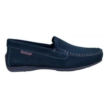 Imagem de Mocassim Pegada Couro Confortável Masculino Azul Marinho, Marinho, 40
