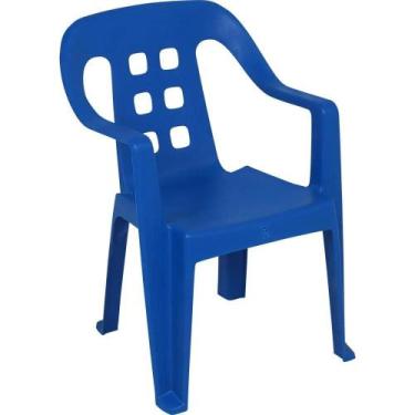 Imagem de Cadeira de Plástico Play Infantil 40Kg Azul BEL