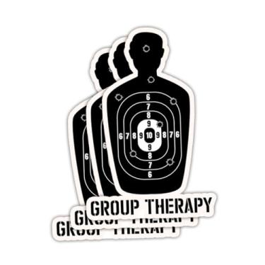 Imagem de Adesivo de alvo de tiro de terapia de grupo 3 peças, decalque tático de humor negro, arte de silhueta de alcance de arma engraçada para laptop garrafa de água estojo de munição capacete de janela de