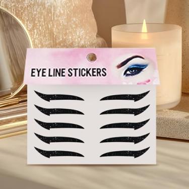 Imagem de Adesivos de delineador de olhos | Remendos de sombra para cílios | 10 peças de adesivos de maquiagem à prova d'água, faixa de sombra de longa duração para mulheres meninas esposas