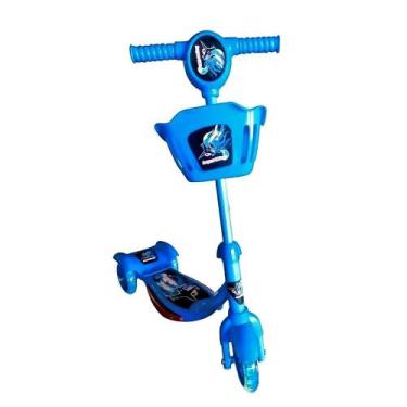 Imagem de Patinete Importway infantil 3 rodas com cesta azul para crianças