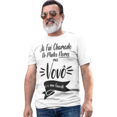 Imagem de Camiseta Vovô Presente Dia Dos Pais Frase Avô Nomes Branca - Del Franc