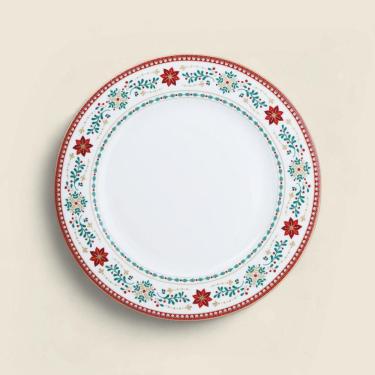 Imagem de Prato Raso Folk Joy Porcelana 26.5cm - Acasa Branco