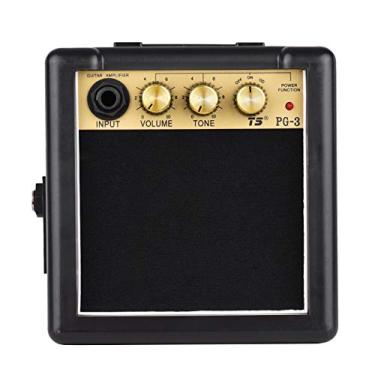 Imagem de Amplificador de Guitarra Elétrica PG-3 3W com Controle Volume e Alto-Falante Dedicado Alta Sensibilidade Som Limpo Claro Portas Entrada para Fones Ouvido Compacto Confiável Clipe Metal Pendurar Perfei