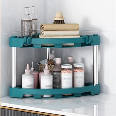 Imagem de Prateleira de canto de plástico de 2 a 5 camadas, unidade de prateleira multiuso para espaço pequeno, escritório em casa, banheiro, cozinha (cor: estilo 1 (3 peças), tamanho: 38 * 93 cm) (estilo 3