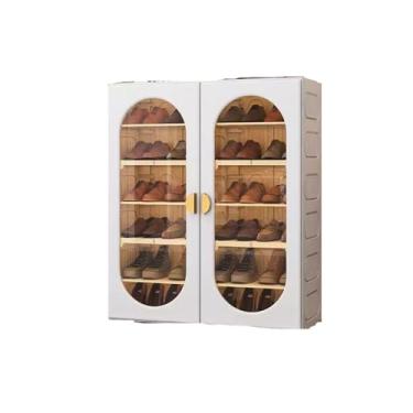 Imagem de pcagfaajmh Armário de armazenamento de sapatos independente sem instalação armário de sapatos porta interna multicamadas à prova de poeira armário de armazenamento dobrável prateleira de sapatos, para