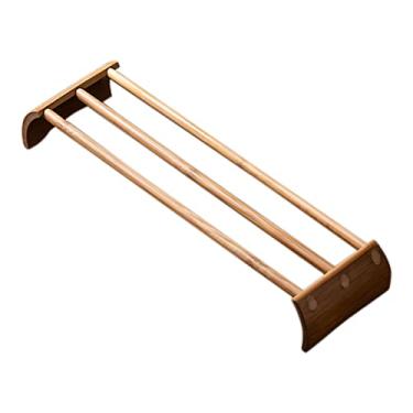 Imagem de Prateleira de secagem de copos de bambu com vários compartimentos porta-copos de armazenamento, suporte de xícara de chá, cerimônia de chá (marrom 37 x 7 x 4 cm)
