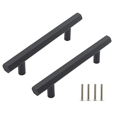 Imagem de TTZEZE Pacote com 6 puxadores de armário, puxadores de gaveta hexagonal de liga de alumínio, puxadores modernos para quarto, cozinha, banheiro, armário, armário, armário, armário, armário, prateleira,