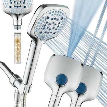 Imagem de Chuveiro filtrado AquaCare 4X de alta pressão com 10 modos de pulverização - cabeça de chuveiro portátil filtra cloro para curar a pele seca, revitalizar o cabelo - lavagem dupla limpa banheira