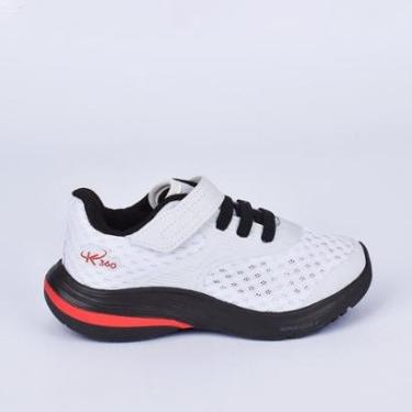 Imagem de Tênis Infantil Menino Kidy K-360 Super Leve 2 Esportivo Branco Moderno Confortável Antiderrapante-Masculino