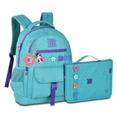 Imagem de Mochila Feminina Com Estojo Fichário Kit Juvenil Rebecca Bonbon-Feminino
