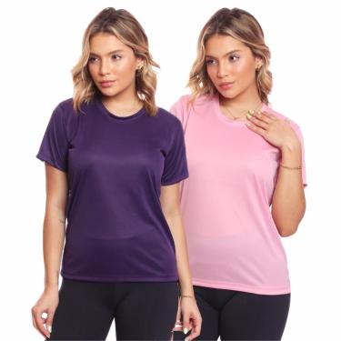 Imagem de Kit 2 Camisas Academia Esportiva Com Proteção Uv Feminina-Feminino
