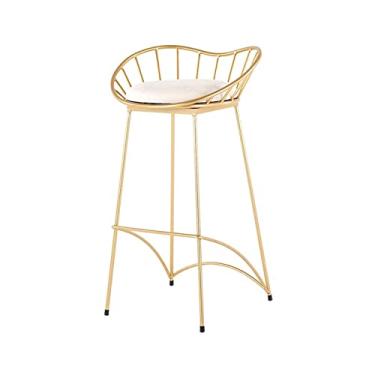 Imagem de Cadeiras de bar 75 cm/29,52 polegadas cadeira de bar de ferro personalizada mesa de restaurante bar cadeira simples banco alto banco de bar (ouro)