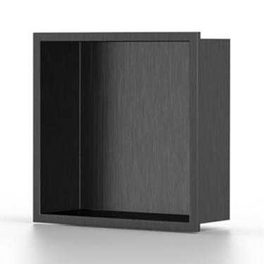 Imagem de Nicho de chuveiro embutido à prova d'água, armazenamento de parede de banheiro de aço inoxidável, nicho sem aro para quarto e sala de estar, organizador de banheiro elegante, design durável e moderno