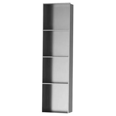 Imagem de Nichos de aço inoxidável, armários de parede decorativos para sala de estar, nichos metálicos, prateleiras embutidas, prateleiras de armazenamento de cozinha, adequadas para biblioteca, cafés, locais