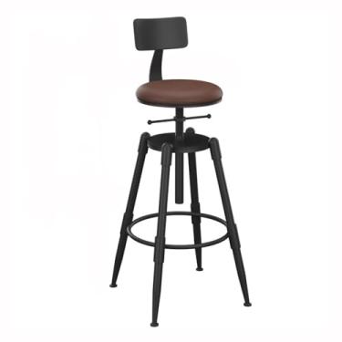 Imagem de Banquetas de bar de couro com encosto giratório bar restaurante cadeira alta cadeira de ferro bancos para cozinha