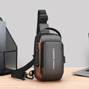 Imagem de Bolsas de ombro masculinas antifurto - cadeado com senha, tecido durável, alça ajustável, motocicleta e esportes de lazer