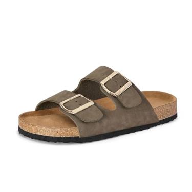 Imagem de mysoft sandália feminina com glitter e fivela dupla, sandália com parte inferior de cortiça ajustável para pés sem cadarço, Ciano, 6-6.5