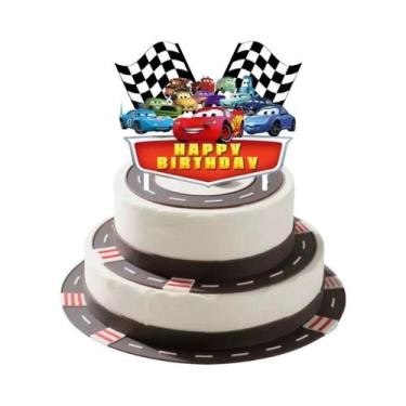 Imagem de Suporte Para Bolo De Aniversário Infantil Com Tema Carro Lightning McQ