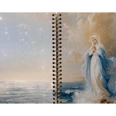 Imagem de Caderno cristão – Presentes cristãos da Virgem Maria para mulheres, cadernos bíblicos inspiradores para anotações, estudo da Bíblia, oração e anotações da igreja, caderno espiral A5 (Virgem Maria-Azul