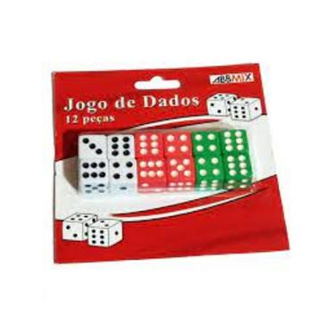 Imagem de Kit Conjunto 12 Dados Coloridos 6 Lados Para Jogos Tabuleiro