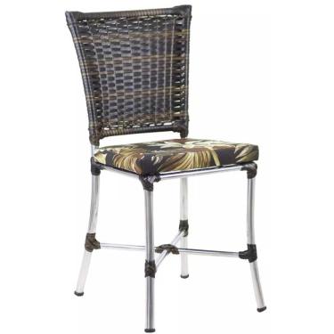 Imagem de Cadeira Angra Em Ferro Com Almofada Impermeável Trama Pedra Ferro