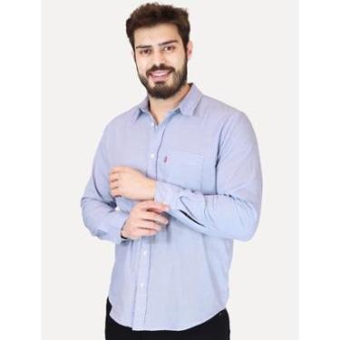 Imagem de Camisa Levis Relaxed Oxford Authentic Button Down Listrada Azul Claro-Masculino