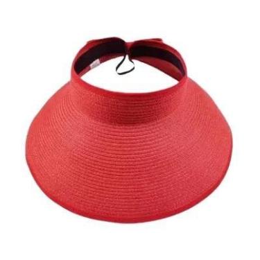 Imagem de Chapéu de Sol de Palha Feminino - Dobrável, Aba Grande, para Praia e V