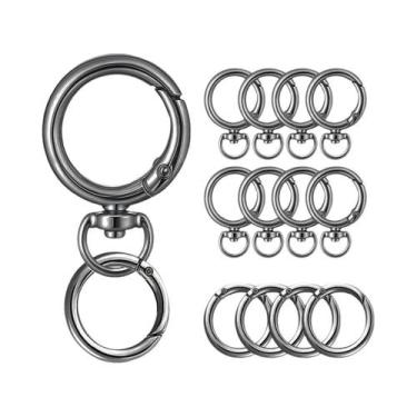 Imagem de Conjunto De 8 Peças De Chaveiros De Metal Com Mosquetão E Gancho De Mo