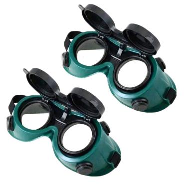 Imagem de Oculos De Solda Kit 2 Uni EPI Mascara De Protecao Articulavel Dupla Lente Equipamento Profissional Soldador Com Filtro