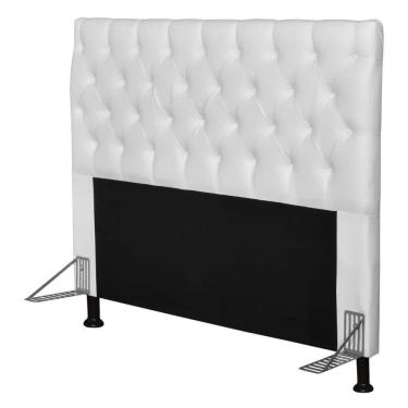 Imagem de Cabeceira Cama Box Casal Queen 160cm Cristal Sintético Branco - Mv Estofados