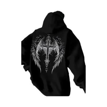 Imagem de Moletom Masculino Retrô Gótico Com Capuz E Cordão, Confortável E De Al