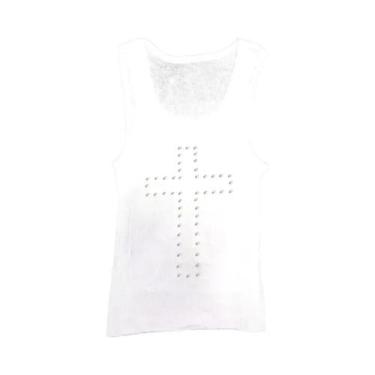 Imagem de Top Cropped Vintage Y2K Feminino Com Strass, Blusa Estética De Verão H