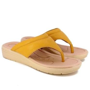 Imagem de Chinelo Fem Usaflex Salto Anabela Couro AK0502006-Feminino