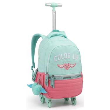 Imagem de Mochila Rodas 18" Color Up Juvenil Meninas Escolar Passeio - Seanite, 