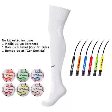 Imagem de Kit Meião Penalty Matis 33 - 38 + Bola Poker Futebol + Bomba cor:;Tamanho:33 a 38-Masculino