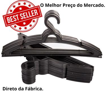 Imagem de Kit Cabide Adulto Organizador de Roupas em Plástico Reforçado com Estrutura Ergonômica...