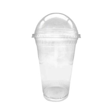 Imagem de Copo Descartável Kit Copo com Tampa Bolha 296ML para Bebidas Frias Resistente para Eventos Transparente Plast Bolha