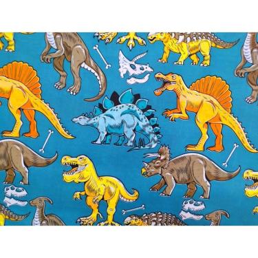 Imagem de Kit Jogo de Lençol Solteiro Jurassic 2 Peças 100% Poliéster Microfibra 170 Fios com Elástico Estampado OEM