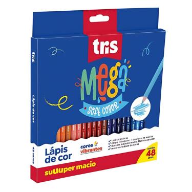 Imagem de Lápis de Cor Tris Mega Soft Color com Mina Supermacia e Resistente para Uso Escolar e E...