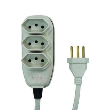 Imagem de Extensão Elétrica Tripla 3 Metros 10A para Até 3 Aparelhos Cinza Ilumi Materiais Elétricos