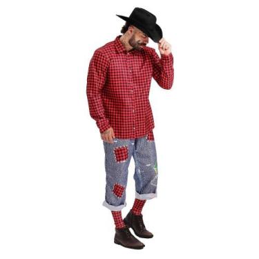 Imagem de Roupa Festa Junina pra Homem Camisa Xadrez Manga Longa - Fantasias Car