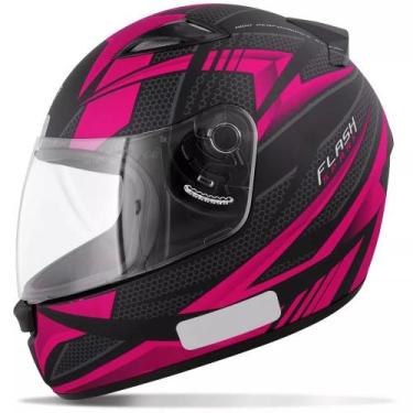 Imagem de Capacete Ebf New Spark Flash Preto Fosco Rosa, 56