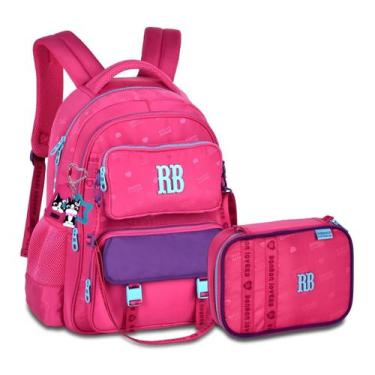 Imagem de Mochila com Estojo Box KIt Escolar Feminino Rebecca Bonbon, Rosa